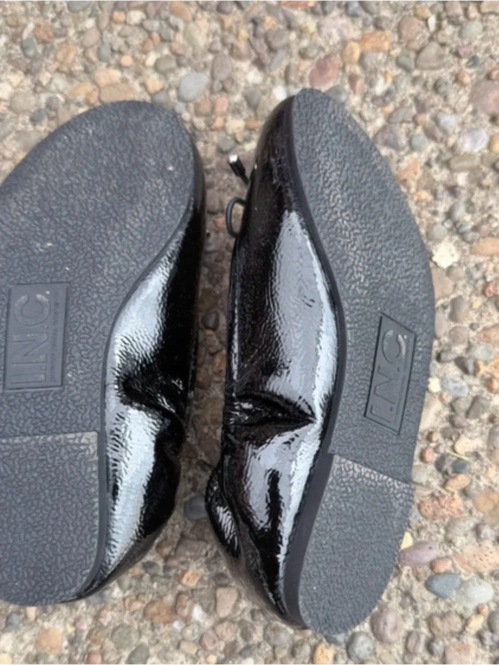 INC International Concepts Black Patent Girls' Bow Ballet Flats